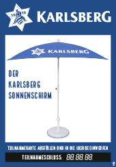 Aktionspappe Karlsberg Sonnenschirm